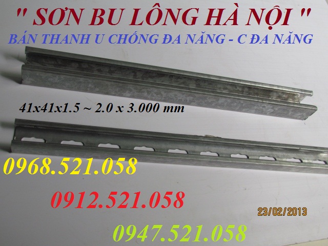 Unistrut 21x41 và 41x41 mạ kẽm 0913.521.058 kinh doanh C - Chanel, U đa năng có lỗ, kẹp P, Ubolt,đai treo, ty ren ha noi
